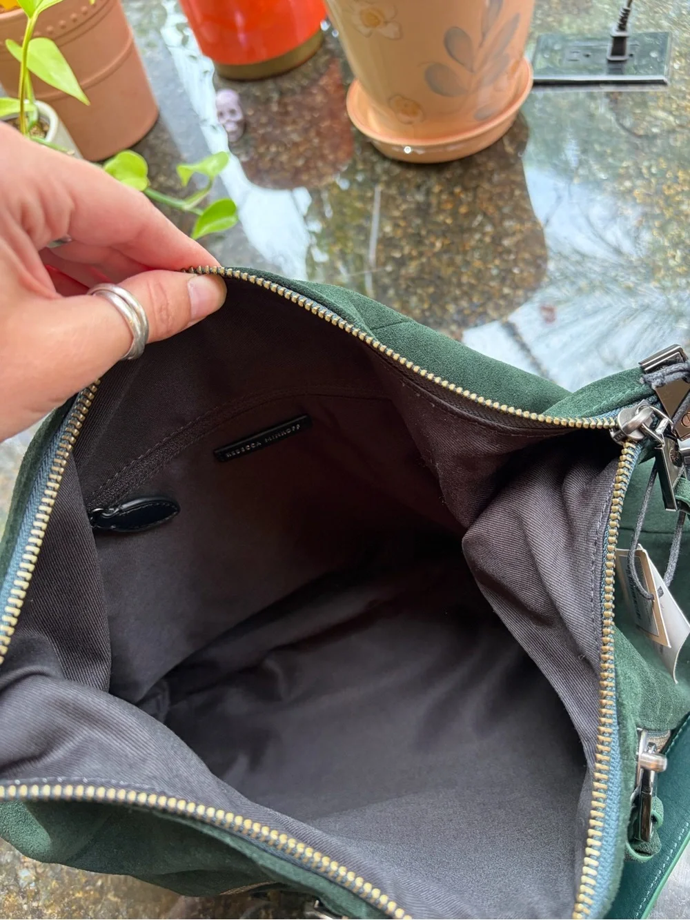 Rebecca Minkoff M.A.B. Croissant Hobo in Bottle Green - Retired
